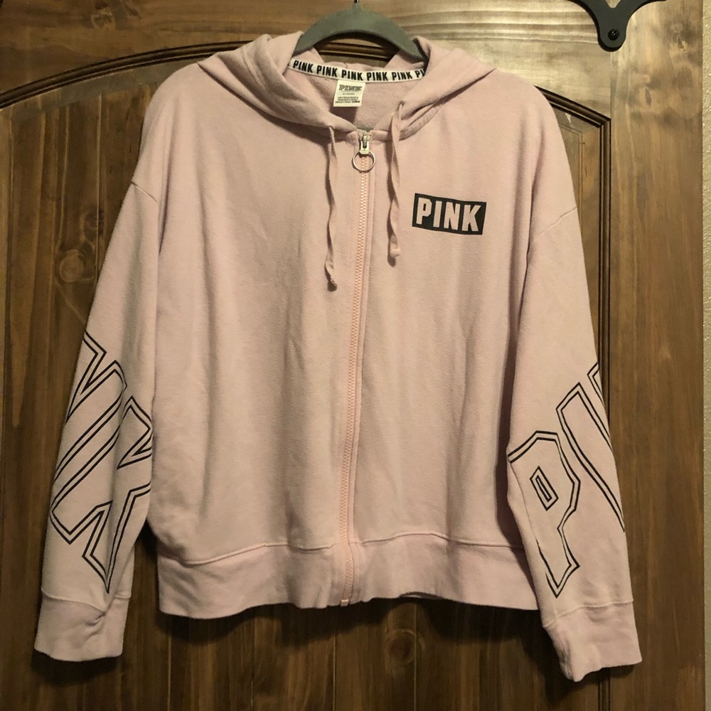 PINK dusty rose zip up hoody, Medium